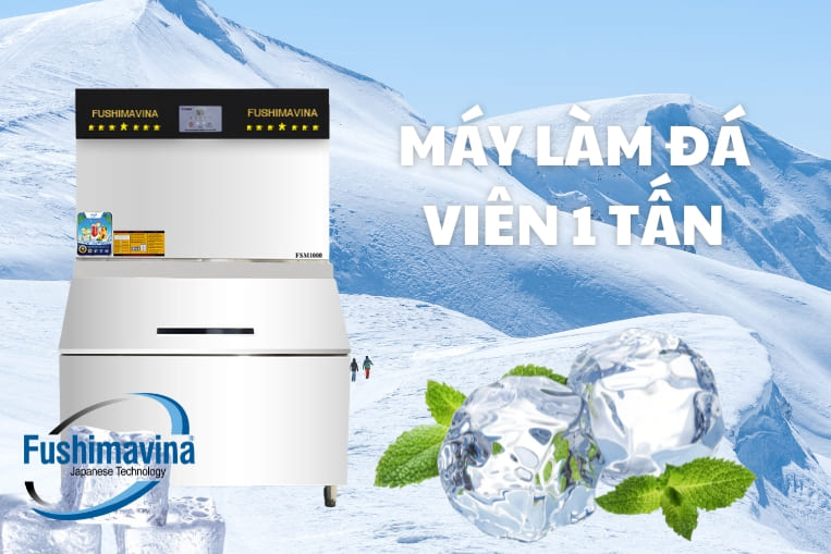 Báo giá máy làm đá viên 1 tấn kèm VAT Fushima giá tốt 2025