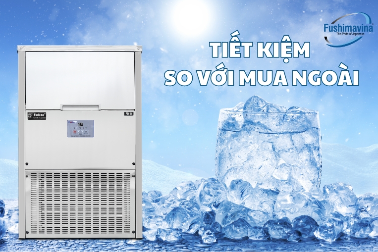 Bảng so sánh chi phí tiêu hao nhiên liệu của máy làm đá viên Fushima so với việc mua đá ngoài