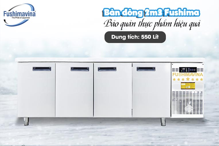 bàn đông mát 2m3 giúp người dùng vừa cấp đông lại vừa bảo quản mát thực phẩm
