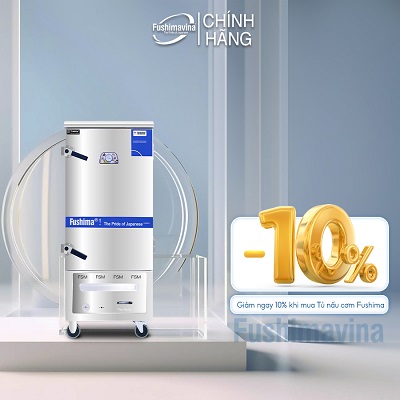 Tủ nấu cơm dùng gas 12 khay -Tủ cơm fushima