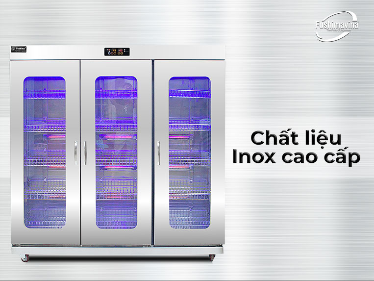tủ sấy bát 1800l cánh kính 2 lớp