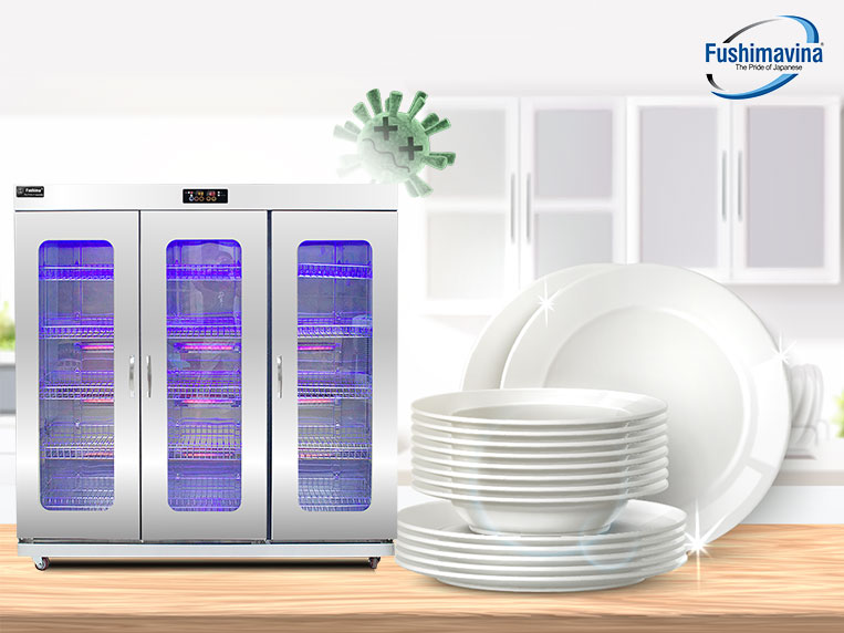 tủ sấy bát 1800l cánh kính 2 lớp