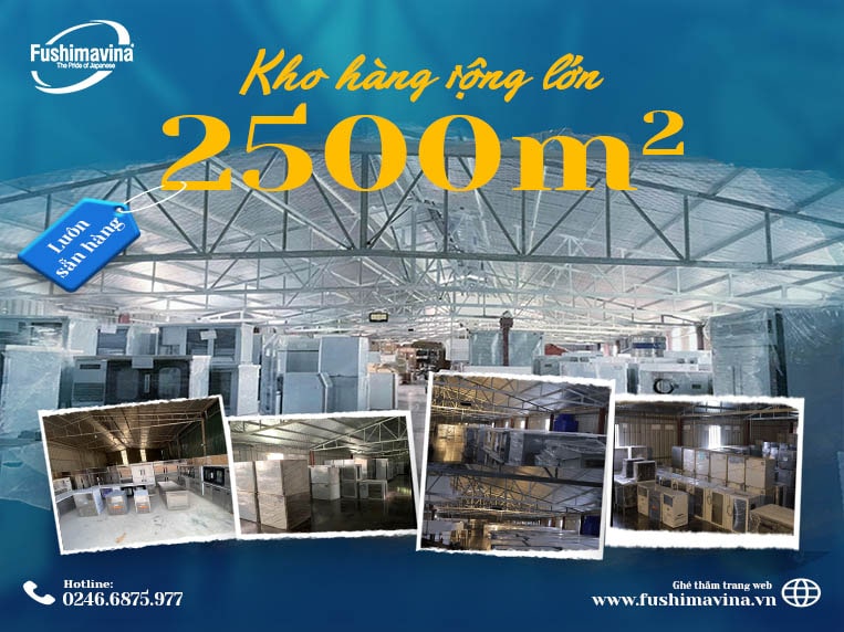 Kho hàng rộng lớn 2500m2 luôn sẵn hàng hóa để cung cấp