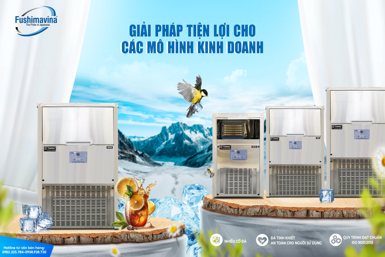 Ưu điểm vượt trội cùa máy làm làm đá viên công nghiệp Fushima