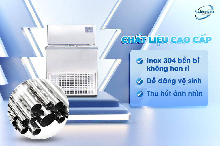 Chất liệu inox 304 cao cấp, đảm bảo an toàn vệ sinh thực phẩm 