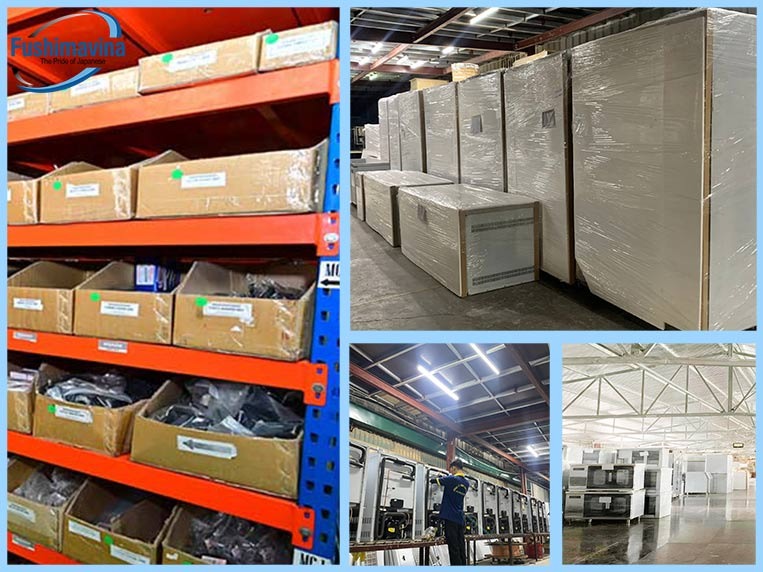 Kho hàng rộng lớn 2500m2 luôn sẵn linh kiện và hàng hóa để cung ứng
