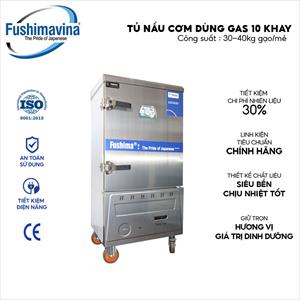 Tủ nấu cơm bằng gas 10 khay - Tủ nấu cơm fushima