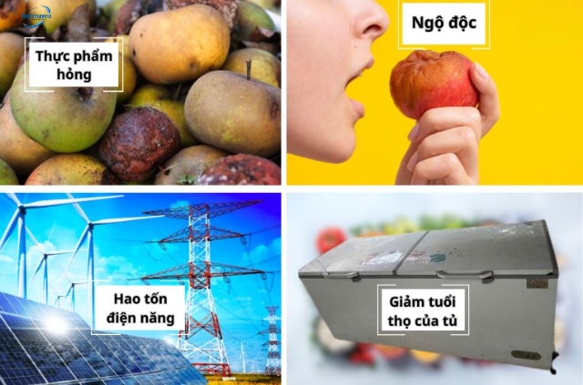 Những tác hại của việc tủ đông không toả ra hơi lạnh.
