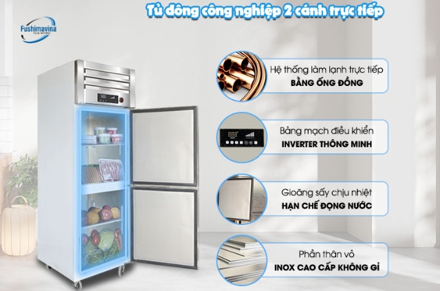 Tủ đông công nghiệp 2 cánh lạnh trực tiếp FSM-TD2C