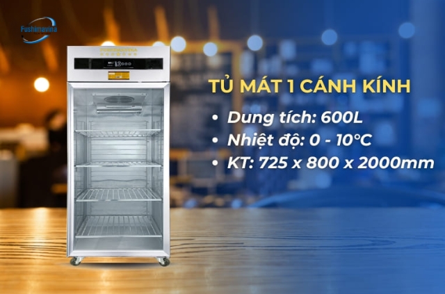 +3 Mẫu tủ mát cho quán cafe giúp bảo quản tối ưu, tiết kiệm điện 8 tủ mát 1 cánh kính quạt gió