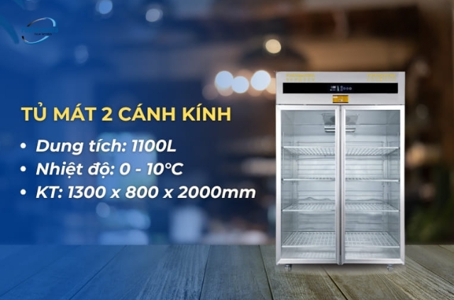 +3 Mẫu tủ mát cho quán cafe giúp bảo quản tối ưu, tiết kiệm điện 9 mẫu tủ 2 cánh kính quạt gió