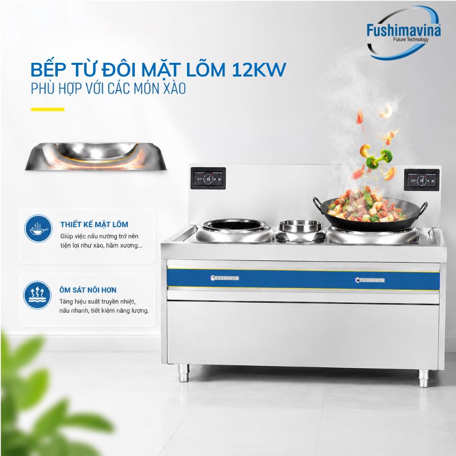 Bếp Từ Công Nghiệp Đôi 12KWx2 Mặt Lõm Phi 600 5 bep-tu-cong-nghiep-doi-12kwx2-mat-lom-phi-600-5