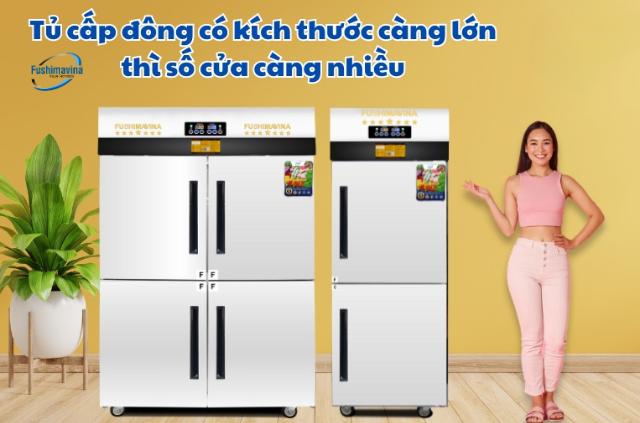 Kích thước các loại tủ cấp đông phân theo số cửa.