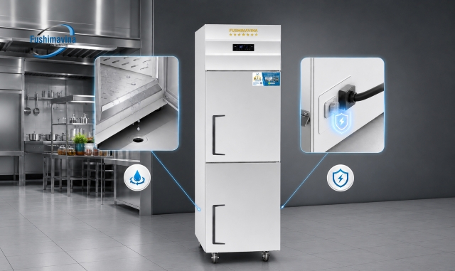 Tủ Đông Công Nghiệp 2 Cánh Lạnh Trực Tiếp 23 Nước từ tuyết tan được dẫn ra ngoài thay vì tích tụ dưới đáy.