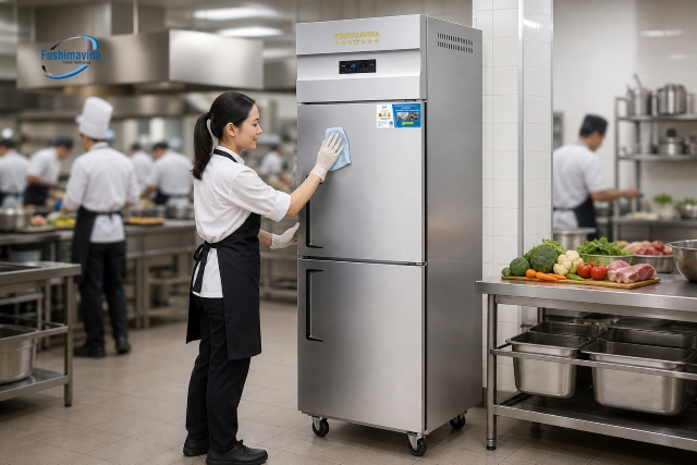 Tủ Đông Công Nghiệp 2 Cánh Lạnh Trực Tiếp 22 Thân vỏ Inox chống ăn mòn của tủ đông công nghiệp 2 cánh FSM-TD2C.