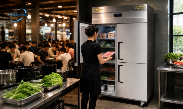 Hiệu quả truyền nhiệt của dàn đồng trên tủ đông 4 cánh lạnh trực tiếp FSM-TD4C Fushimavina.