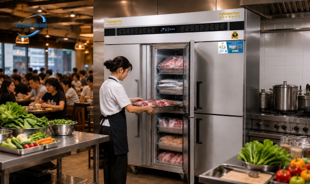 Hệ thống lạnh trực tiếp bằng ống đồng nguyên chất trên tủ đông FSM-TD6C.