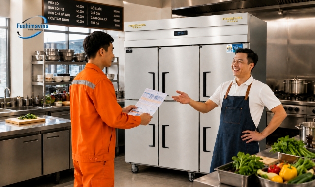 Bộ điều khiển Inverter tự động trên tủ đông 6 cánh lạnh trực tiếp FSM-TD6C.