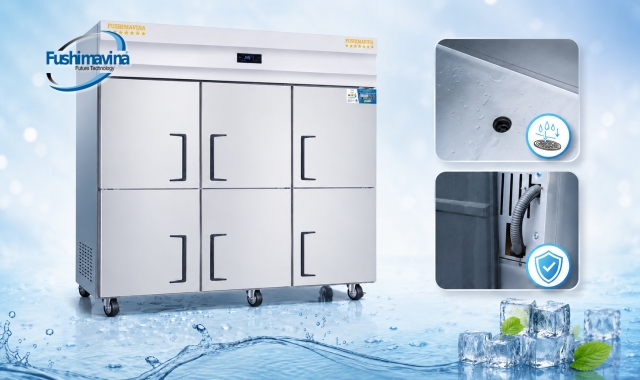 Nhiệt sấy nhẹ giữ khu vực tiếp xúc giữa cánh cửa và thân tủ FSM-TDM6C luôn khô.
