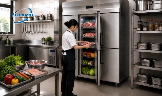 Tủ đông mát FSM-TDM6C sử dụng môi chất lạnh R290 hiệu suất cao.