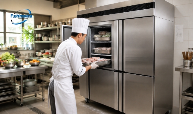 Tủ Đông Mát 6 Cánh 2 Chế Độ Quạt Gió 29 Tủ phù hợp với các cơ sở cần bảo quản đồng thời lượng lớn thực phẩm đông và mát.