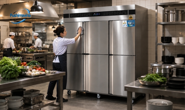 Tủ Đông Mát 6 Cánh 2 Chế Độ Quạt Gió 27 Tủ đông mát FSM-TDMQ1600 sử dụng Inox cao cấp chống gỉ và dễ vệ sinh.
