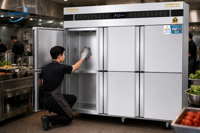 Tủ cấp đông FSM-TDQ1600 sử dụng Inox cao cấp chống gỉ và dễ vệ sinh.
