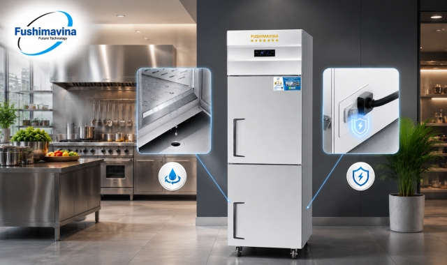 Tủ Mát 2 Cánh Lạnh Trực Tiếp 25 Sấy gioăng giúp cửa tủ kín hơn và hạn chế nước chảy xuống sàn.