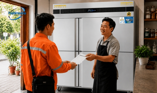Tủ Mát 6 Cánh Quạt Gió 28 Hệ thống tự điều chỉnh hoạt động khi tủ đạt nhiệt độ cài đặt.