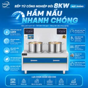 Bếp Từ Công Nghiệp Đôi 8KWx2 Mặt Phẳng 16 bep tu cong nghiep doi 8kw phang (1)