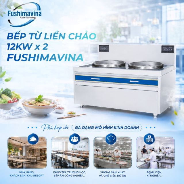 Bếp Từ Công Nghiệp Đôi 12kWx2 Liền Chảo 10 btfsm12tt2p600-dap-ung-da-dang-nhu-cau