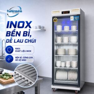Tủ sấy bát cánh kính 600L 2 lớp quạt gió 15 fsm-tsbqg-1ck2l-dung-inox-cao-cap