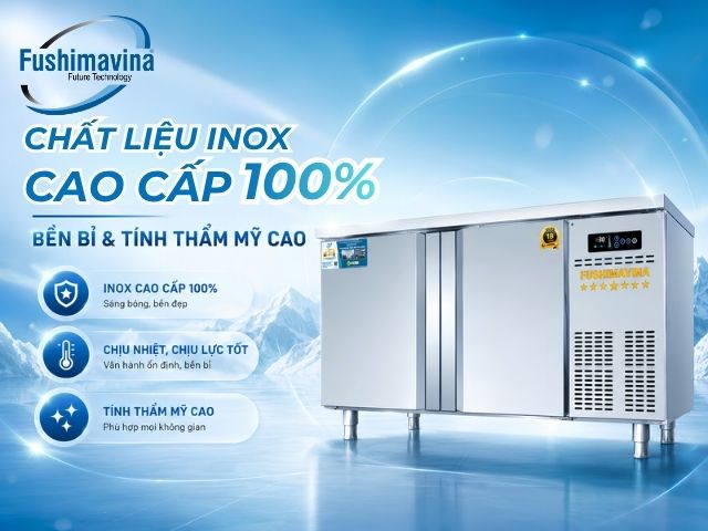Tủ bàn đông 1m5 quạt gió 28 fsmbdci1m5-chat-lieu-inox