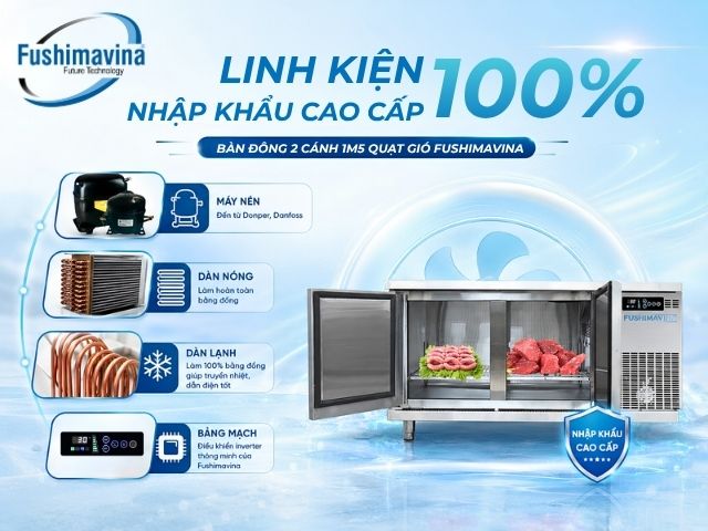 Tủ bàn đông 1m5 quạt gió 29 fsmbdci1m5-linh-kien-cao-cap