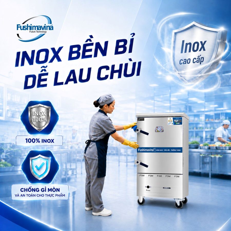 Tủ Nấu Cơm Gas 8 Khay 10 inox-ben-bi-tu-nau-com-gas-8-khay