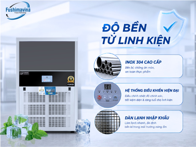 Máy làm đá viên 100kg đá bia 32 may-lam-da-vien-100kg-co-linh-kien-ben-bi