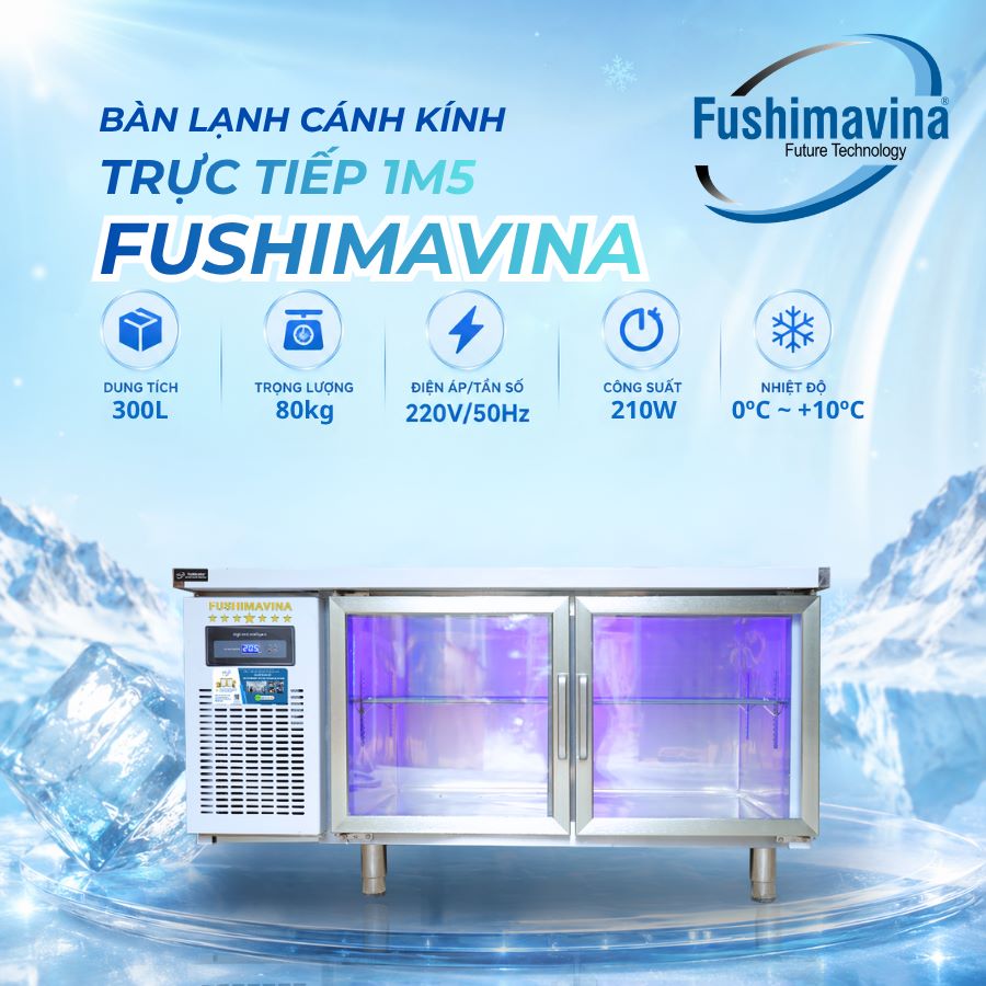 Tủ bàn mát 1m5 cánh kính lạnh trực tiếp 12 tu-ban-mat-1m5-canh-kinh-lanh-truc-tiep-1