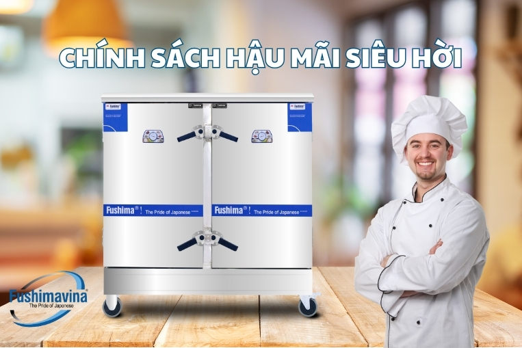 Tủ Nấu Cơm Gas Điện 24 Khay 14 Fushima có nhiều chính sách siêu hời cho quý khách hàng