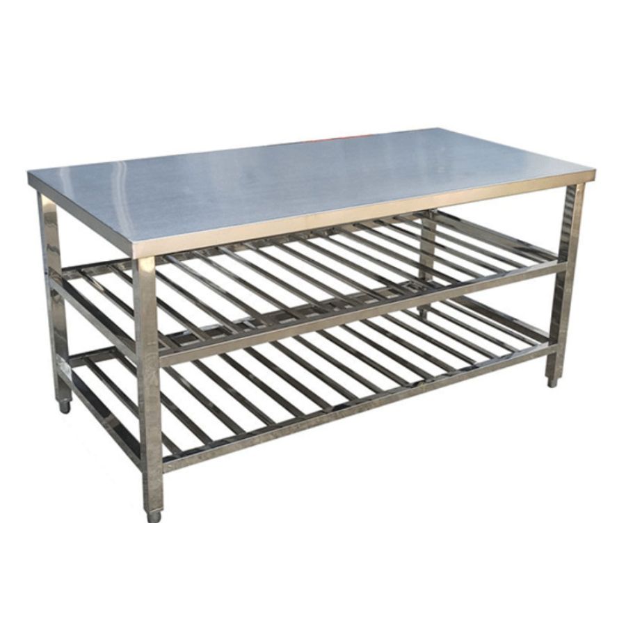 Bàn chặt inox 2 tầng giá nan 1 Bàn chặt inox 2 tầng giá nan