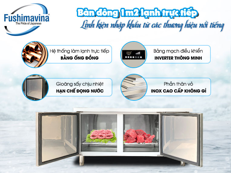 Bàn Đông 2 cánh 1m2 Lạnh Trực Tiếp 3 Ưu điểm bàn đông 1m2 lạnh trực tiếp