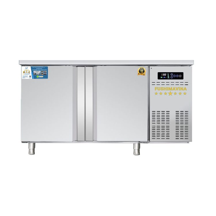 Tủ bàn đông 1m5 quạt gió 38 ban dong 2 canh inox quat gio
