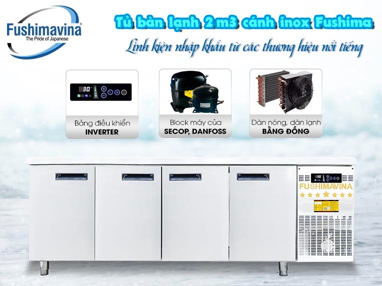 bàn lạnh 2m3 tích hợp bảng mạch điều khiển thông minh