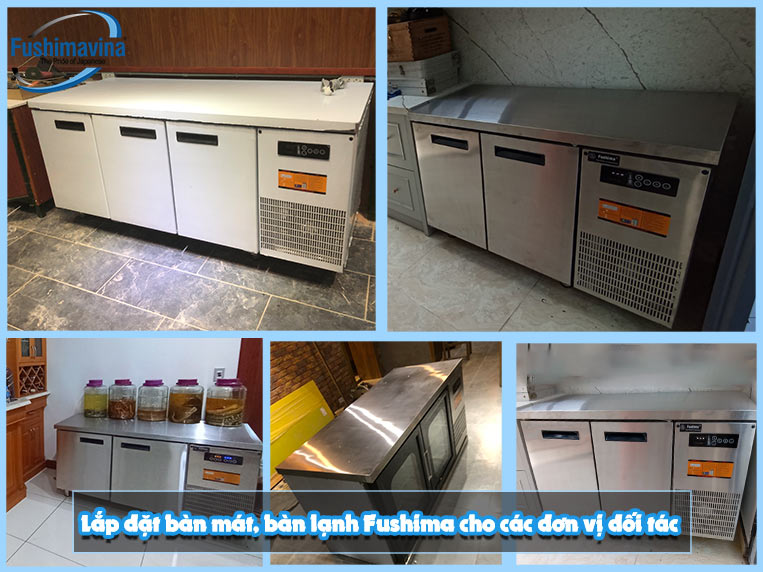 Những khách hàng lớn đang sử dụng bàn mát, bàn đông, bàn salad Fushima