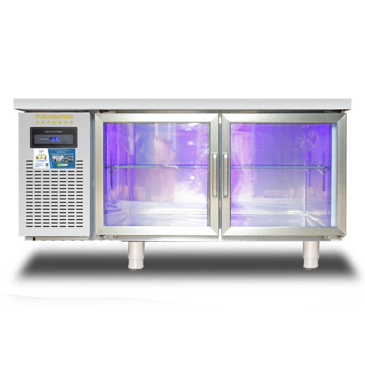 Tủ bàn mát 1m2 cánh kính lạnh trực tiếp 26 ban lanh truc tiep 2 canh kinh