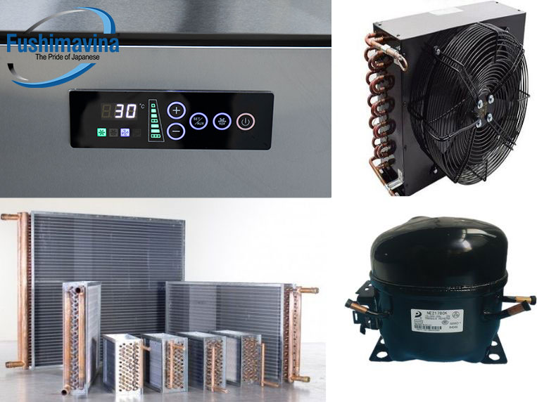 Bàn Lạnh 1 Cửa 2 Ngăn Kéo 12 linh kiện của bàn lạnh ngăn kéo đều là hàng ngoại nhập cao cấp