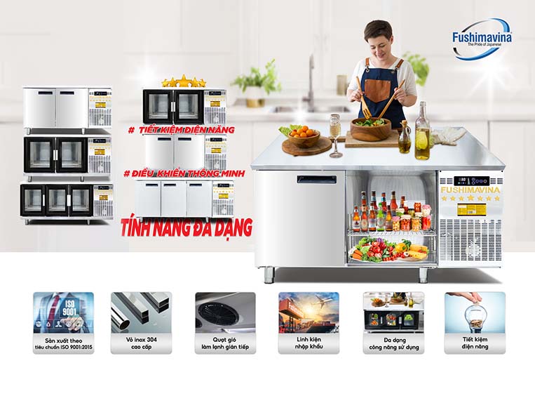 Bàn Lạnh 2 Cánh Inox 1m5 Quạt Gió 3 Cấu tạo và tính năng sản phẩm