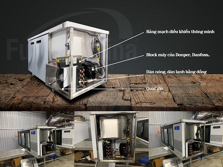 Bàn Salad 1m2 Cánh Inox 5 Cấu tạo của thiết bị