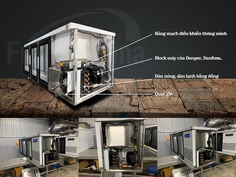 linh kiện bàn salad 2m3 đều là hàng ngoại nhập cao cấp