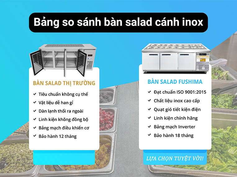 bàn salad 2m3 Fushima hội tụ nhiều ưu điểm vượt trội