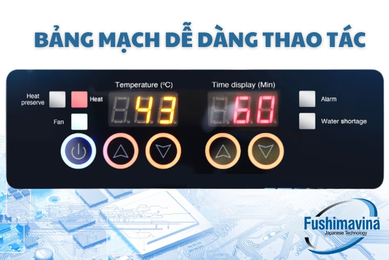 Tủ Sấy Dao Thớt 1 Cánh 2 Lớp Quạt Gió 4 bảng mạch thông minh dễ dàng điều khiển